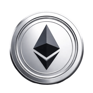 elemento visual flutuante de uma moeda da criptomoeda Ethereum ETH