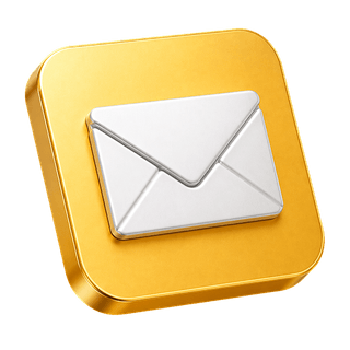 Ícone 3D de envelope de e-mail como elemento decorativo na página de contato